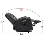 Poltrona Reclinabile Power Lift con Massaggio, Calore, Porte USB e Portabicchieri
