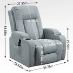 Poltrona Reclinabile Power Lift con Massaggio, Calore, Porte USB e Portabicchieri