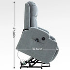 Poltrona Reclinabile Power Lift con Massaggio, Calore, Porte USB e Portabicchieri
