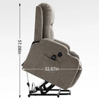 Poltrona Reclinabile Power Lift con Massaggio, Calore, Porte USB e Portabicchieri