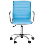 Sedia da ufficio con altezza regolabile e rivestimento in pelle vegana trapuntata a canali