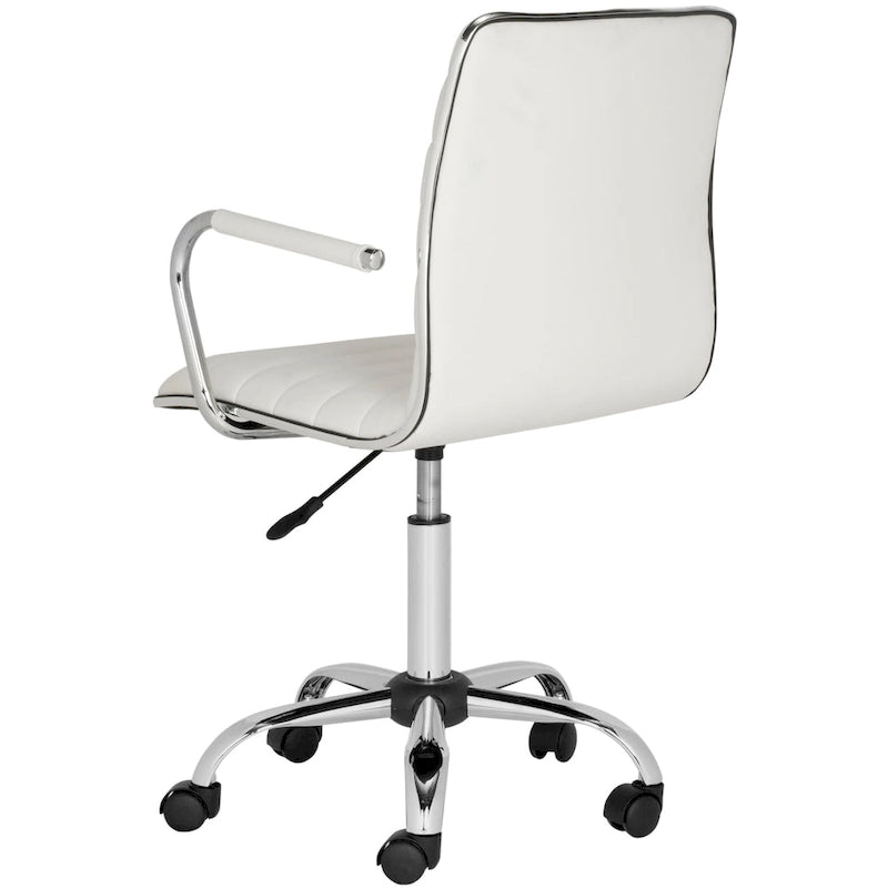 Sedia da ufficio con altezza regolabile e rivestimento in pelle vegana trapuntata a canali
