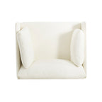 Poltroncina in tessuto con gambe in legno