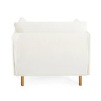 Poltroncina in tessuto con gambe in legno