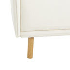 Poltroncina in tessuto con gambe in legno