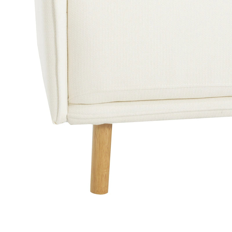 Poltroncina in tessuto con gambe in legno