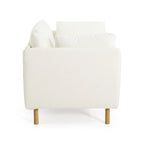 Poltroncina in tessuto con gambe in legno