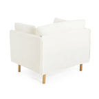 Poltroncina in tessuto con gambe in legno
