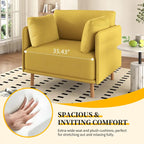 Poltroncina in tessuto con gambe in legno
