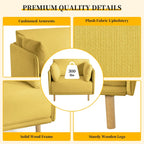 Poltroncina in tessuto con gambe in legno