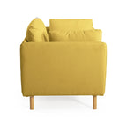 Poltroncina in tessuto con gambe in legno