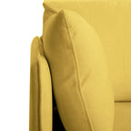 Poltroncina in tessuto con gambe in legno