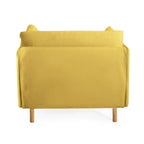 Poltroncina in tessuto con gambe in legno