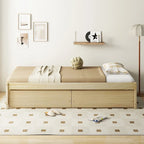 Letto singolo con cassetti contenitore e doghe di supporto