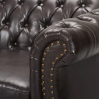 Divano a 3 posti Chesterfield con bottoni e borchie
