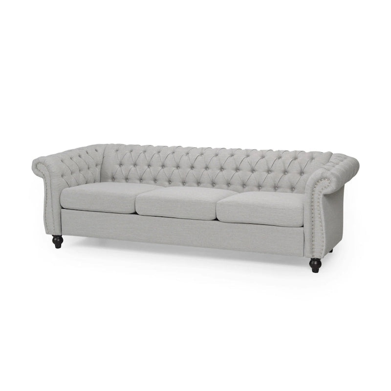 Divano a 3 posti Chesterfield con bottoni e borchie