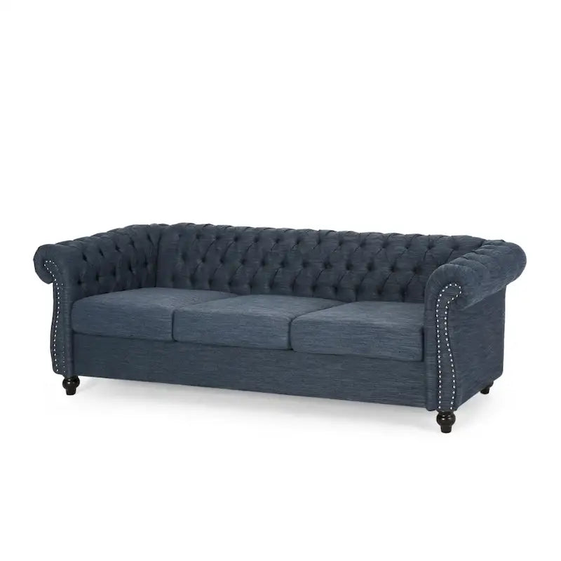 Divano a 3 posti Chesterfield con bottoni e borchie