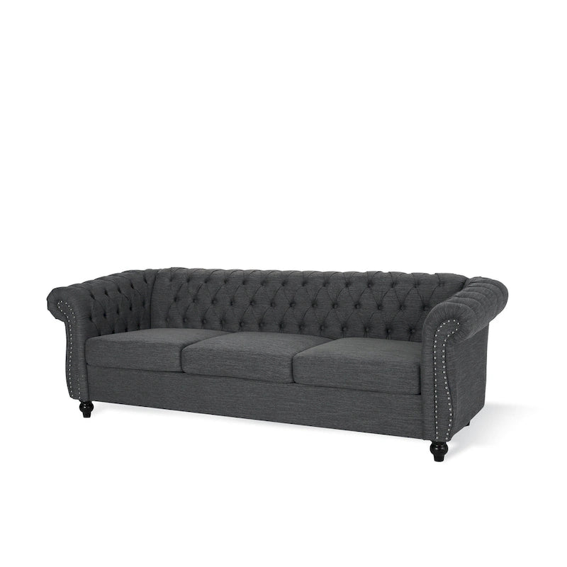 Divano a 3 posti Chesterfield con bottoni e borchie