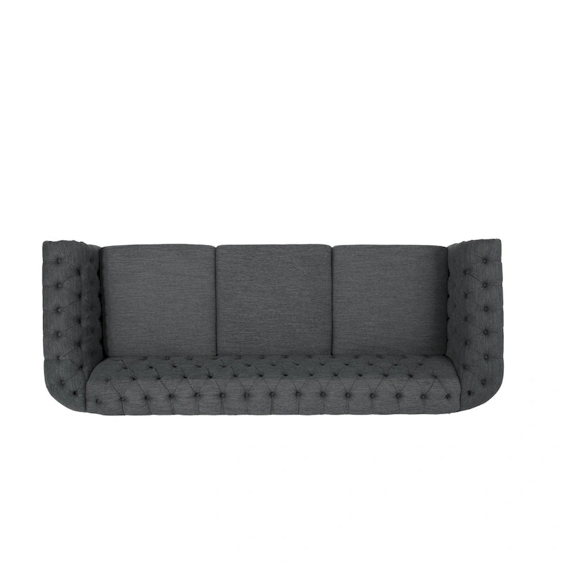 Divano a 3 posti Chesterfield con bottoni e borchie