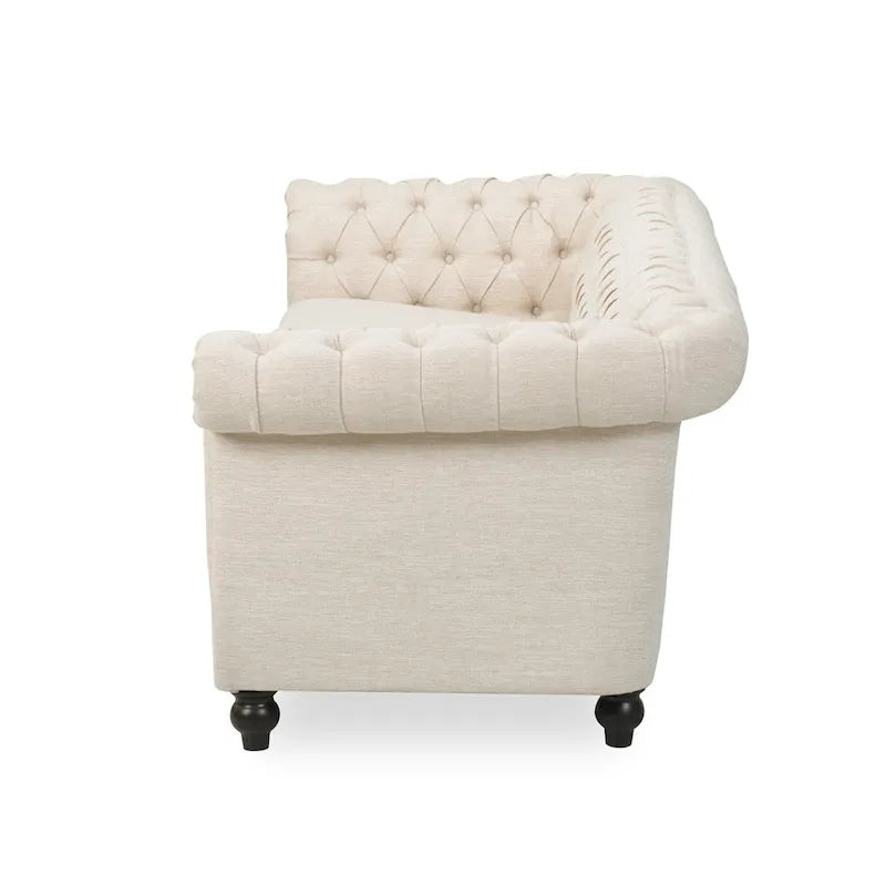 Divano a 3 posti Chesterfield con bottoni e borchie