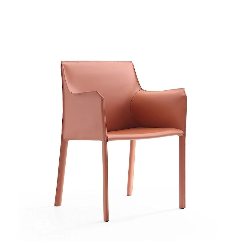Poltroncina da pranzo in cuoio