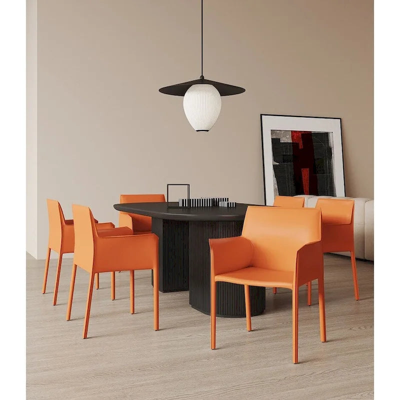 Poltroncina da pranzo in cuoio
