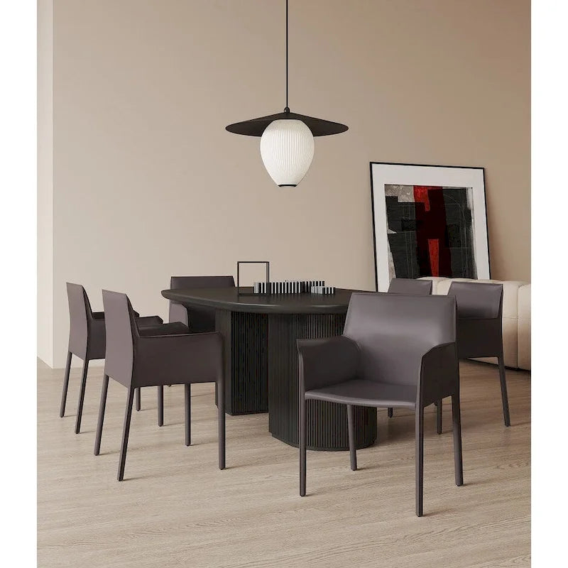Poltroncina da pranzo in cuoio