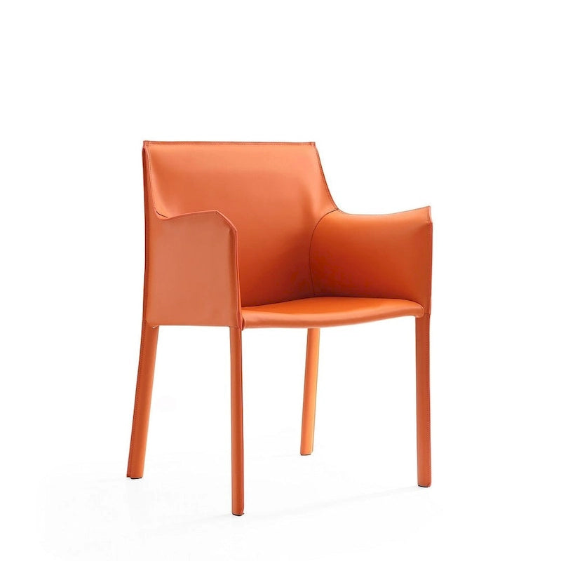 Poltroncina da pranzo in cuoio