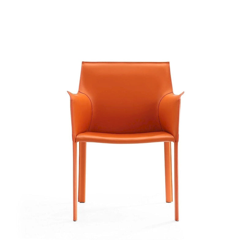 Poltroncina da pranzo in cuoio