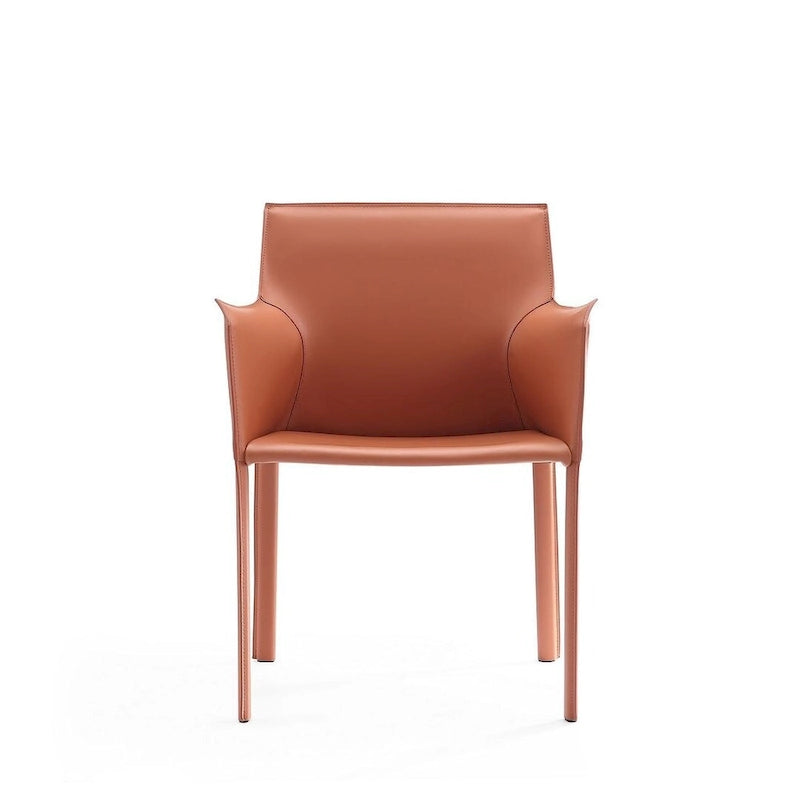 Poltroncina da pranzo in cuoio