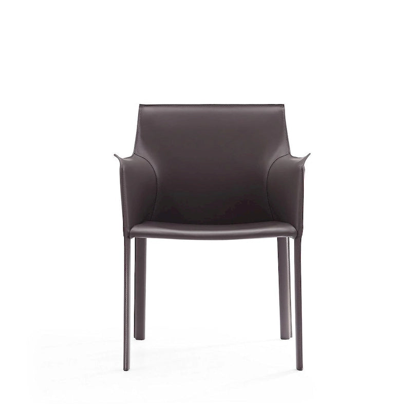 Poltroncina da pranzo in cuoio