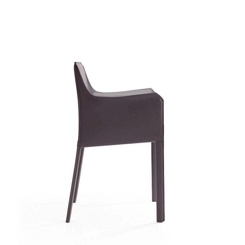 Poltroncina da pranzo in cuoio