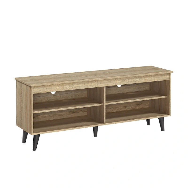 Mobile porta TV Mid-Century Modern con ripiani aperti
