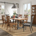 Tavolo da pranzo in rovere da 78 pollici con base a trespolo a gambe tornite