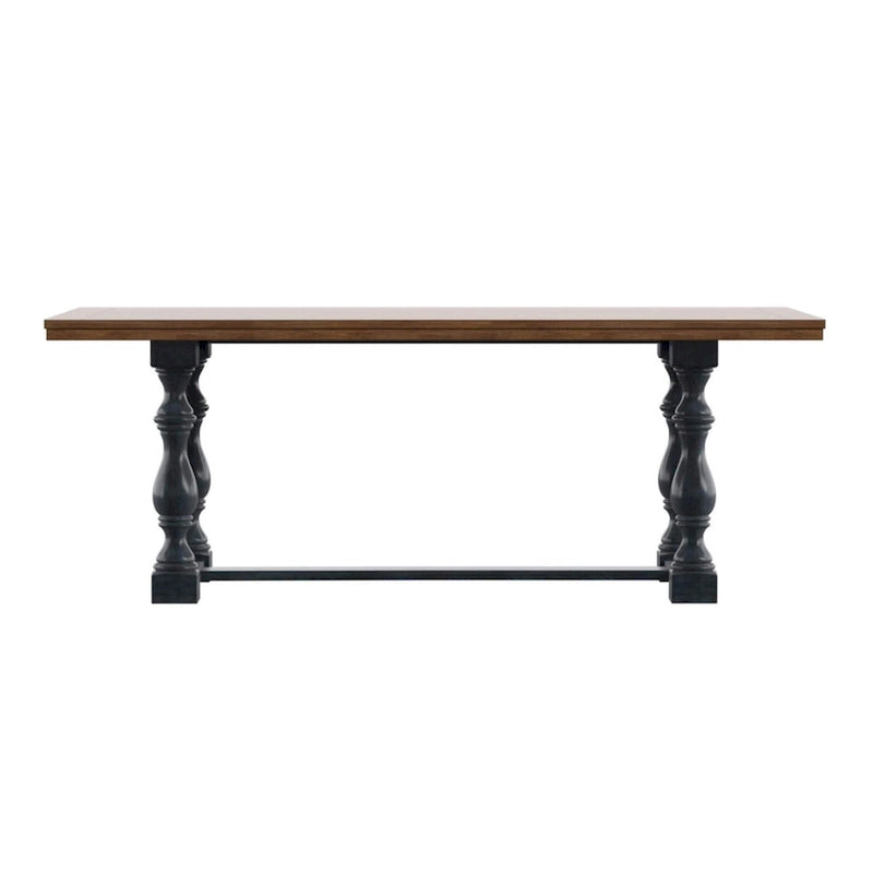 Tavolo da pranzo in rovere da 78 pollici con base a trespolo a gambe tornite