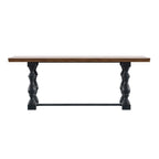 Tavolo da pranzo in rovere da 78 pollici con base a trespolo a gambe tornite