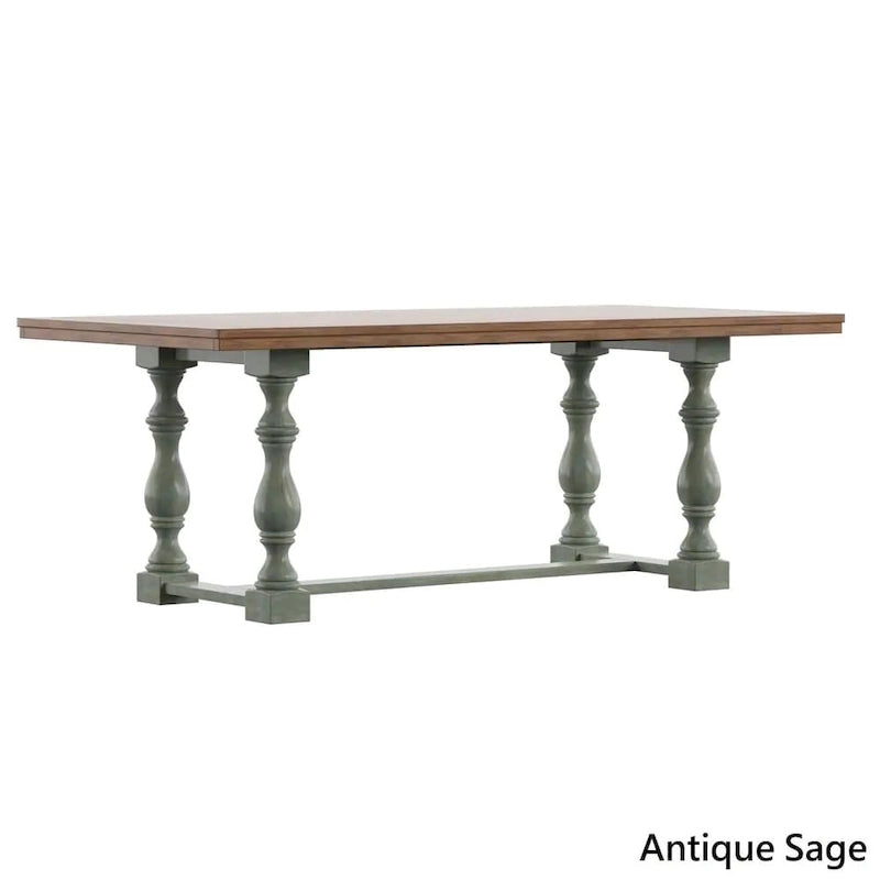 Tavolo da pranzo in rovere da 78 pollici con base a trespolo a gambe tornite