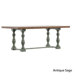 Tavolo da pranzo in rovere da 78 pollici con base a trespolo a gambe tornite