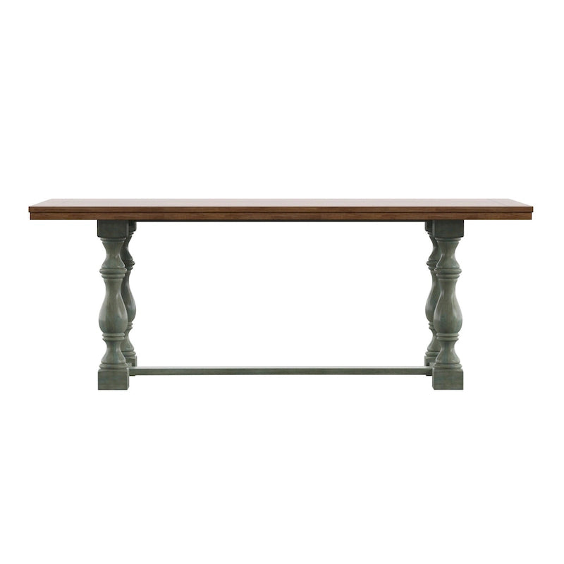 Tavolo da pranzo in rovere da 78 pollici con base a trespolo a gambe tornite