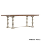 Tavolo da pranzo in rovere da 78 pollici con base a trespolo a gambe tornite