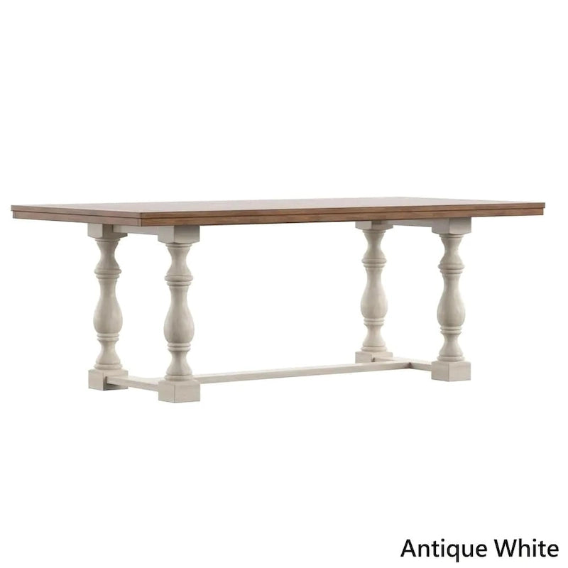 Tavolo da pranzo in rovere da 78 pollici con base a trespolo a gambe tornite