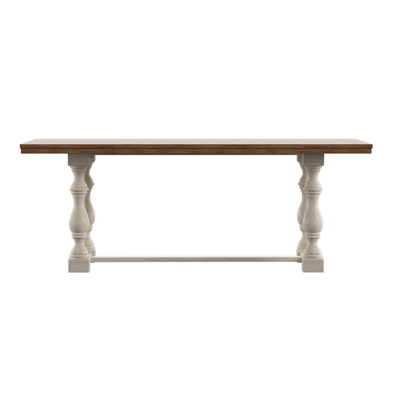 Tavolo da pranzo in rovere da 78 pollici con base a trespolo a gambe tornite
