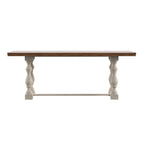 Tavolo da pranzo in rovere da 78 pollici con base a trespolo a gambe tornite