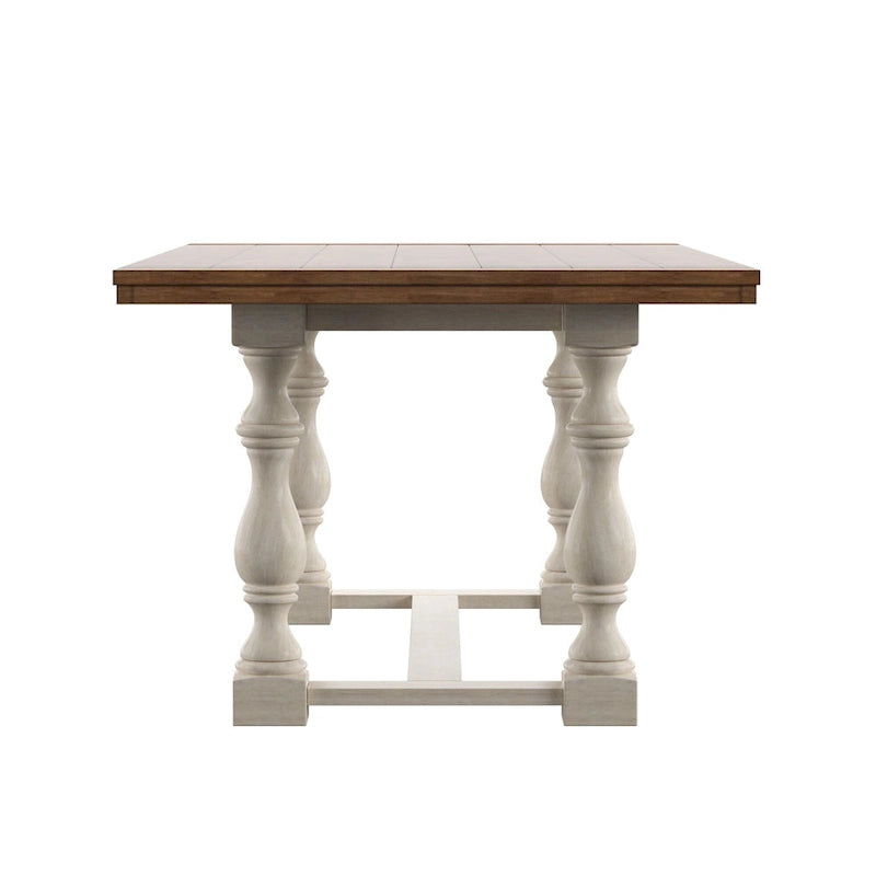 Tavolo da pranzo in rovere da 78 pollici con base a trespolo a gambe tornite