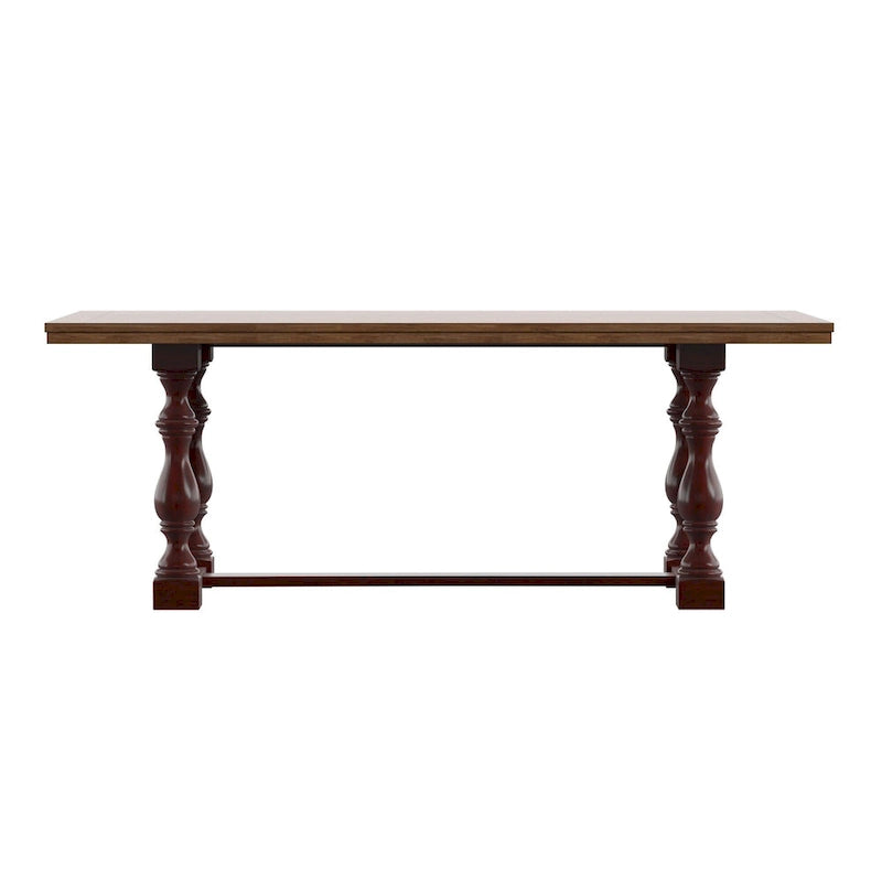 Tavolo da pranzo in rovere da 78 pollici con base a trespolo a gambe tornite