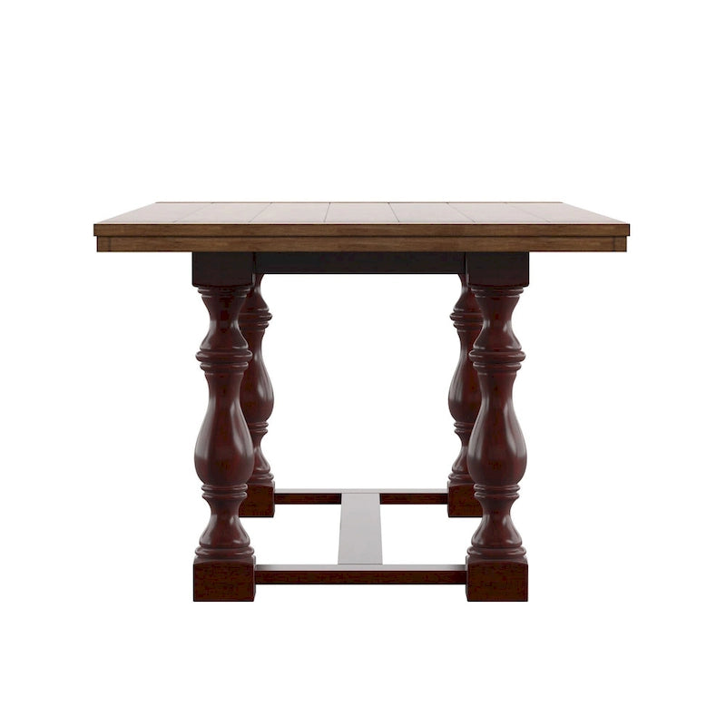 Tavolo da pranzo in rovere da 78 pollici con base a trespolo a gambe tornite