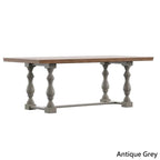 Tavolo da pranzo in rovere da 78 pollici con base a trespolo a gambe tornite