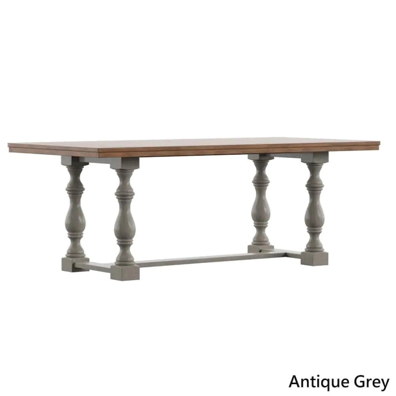 Tavolo da pranzo in rovere da 78 pollici con base a trespolo a gambe tornite