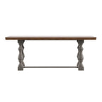 Tavolo da pranzo in rovere da 78 pollici con base a trespolo a gambe tornite