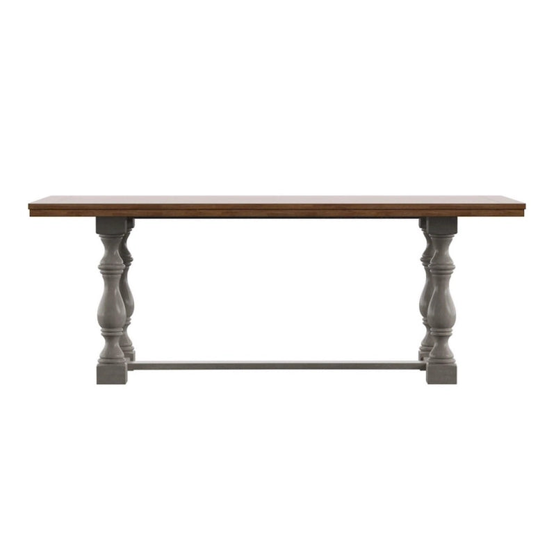 Tavolo da pranzo in rovere da 78 pollici con base a trespolo a gambe tornite